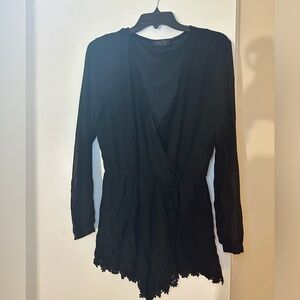 Astr The Label Womens Roseanne Pleated Romper Jumpsuit Size Large